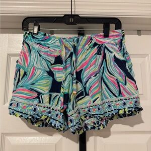 Lilly Pulitzer High Waist Leaf Print Shorts